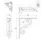 SHELF BRACKET RUSTIQUE BLACK 250x190